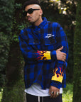 FIRE EMBROIDERY CHECK SHIRT JKT