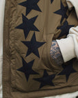 METEOR SHOWER EMBROIDERY NYLON REVERSIBLE DOWN VEST