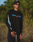 SKULL SWORD EMBROIDERY LONG SLEEVE TEE