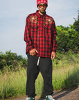 MAYO WOOL EMBROIDERY CHECK SHIRT JACKET