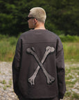 CROSS BONE EMBROIDERY CREW NECK SWEAT