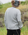 PLAIN EMBROIDERY THERMAL LONG SLEEVE TEE