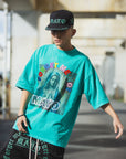 MARIA EMBROIDERY & PRINT RHINE STONE SHORT SLEEVE TEE