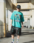 MARIA EMBROIDERY & PRINT RHINE STONE SHORT SLEEVE TEE