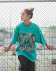 MARIA EMBROIDERY & PRINT RHINE STONE SHORT SLEEVE TEE