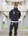 FIRE IRON CROSS EMBROIDERY NYLON PANTS