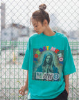 MARIA EMBROIDERY & PRINT RHINE STONE SHORT SLEEVE TEE