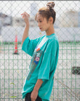MARIA EMBROIDERY & PRINT RHINE STONE SHORT SLEEVE TEE