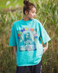 MARIA EMBROIDERY & PRINT RHINE STONE SHORT SLEEVE TEE