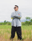 THUNDER FRANKEN EMBROIDERY LONG SLEEVED BUTTON-DOWN SHIRT
