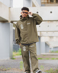 FIRE IRON CROSS EMBROIDERY NYLON PANTS