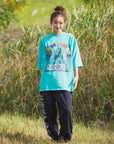 MARIA EMBROIDERY & PRINT RHINE STONE SHORT SLEEVE TEE
