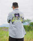 THUNDER FRANKEN EMBROIDERY LONG SLEEVED BUTTON-DOWN SHIRT