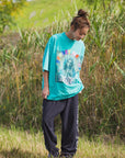 MARIA EMBROIDERY & PRINT RHINE STONE SHORT SLEEVE TEE
