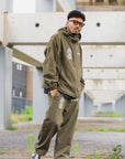FIRE IRON CROSS EMBROIDERY NYLON PANTS