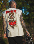 MAYO DRAGON EMBROIDERY SLEEVELESS TEE