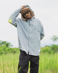 THUNDER FRANKEN EMBROIDERY LONG SLEEVED BUTTON-DOWN SHIRT