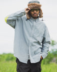 THUNDER FRANKEN EMBROIDERY LONG SLEEVED BUTTON-DOWN SHIRT