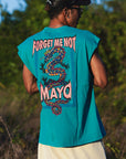 MAYO DRAGON EMBROIDERY SLEEVELESS TEE