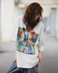 MARIA EMBROIDERY & PRINT RHINE STONE SHORT SLEEVE TEE