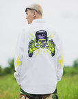 THUNDER FRANKEN EMBROIDERY LONG SLEEVED BUTTON-DOWN SHIRT