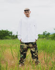 THUNDER FRANKEN EMBROIDERY LONG SLEEVED BUTTON-DOWN SHIRT