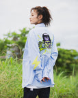 THUNDER FRANKEN EMBROIDERY LONG SLEEVED BUTTON-DOWN SHIRT