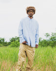 THUNDER FRANKEN EMBROIDERY LONG SLEEVED BUTTON-DOWN SHIRT