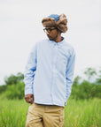 THUNDER FRANKEN EMBROIDERY LONG SLEEVED BUTTON-DOWN SHIRT