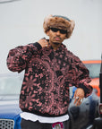 PAISLEY PATTERN PRINT HOODIE