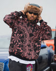 PAISLEY PATTERN PRINT HOODIE