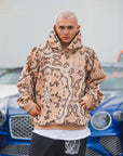 PAISLEY PATTERN PRINT HOODIE