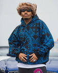 PAISLEY PATTERN PRINT HOODIE