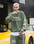 MAYO BANDANA SKULL EMBROIDERY CREW NECK SWEAT
