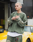 MAYO BANDANA SKULL EMBROIDERY CREW NECK SWEAT