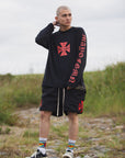 IRON CROSS EMBROIDERY 2WAY NYLON SHORTS