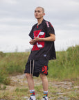 IRON CROSS EMBROIDERY 2WAY NYLON SHORTS