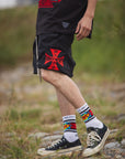 IRON CROSS EMBROIDERY 2WAY NYLON SHORTS