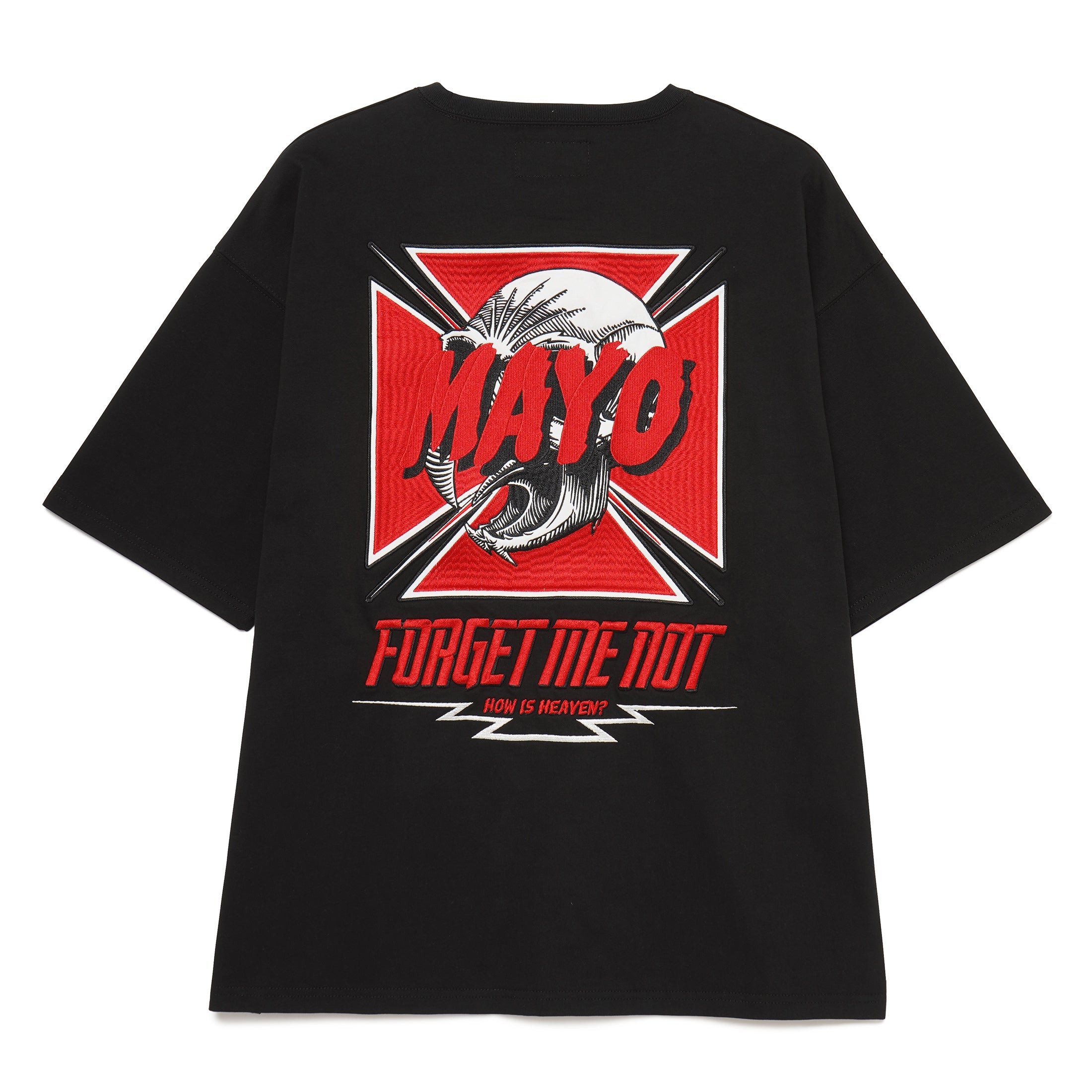 MAYO Hawk Embroidery Short Sleeve Tee - BLACK