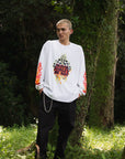 FIRE SKULL PRINT LONG SLEEVE TEE