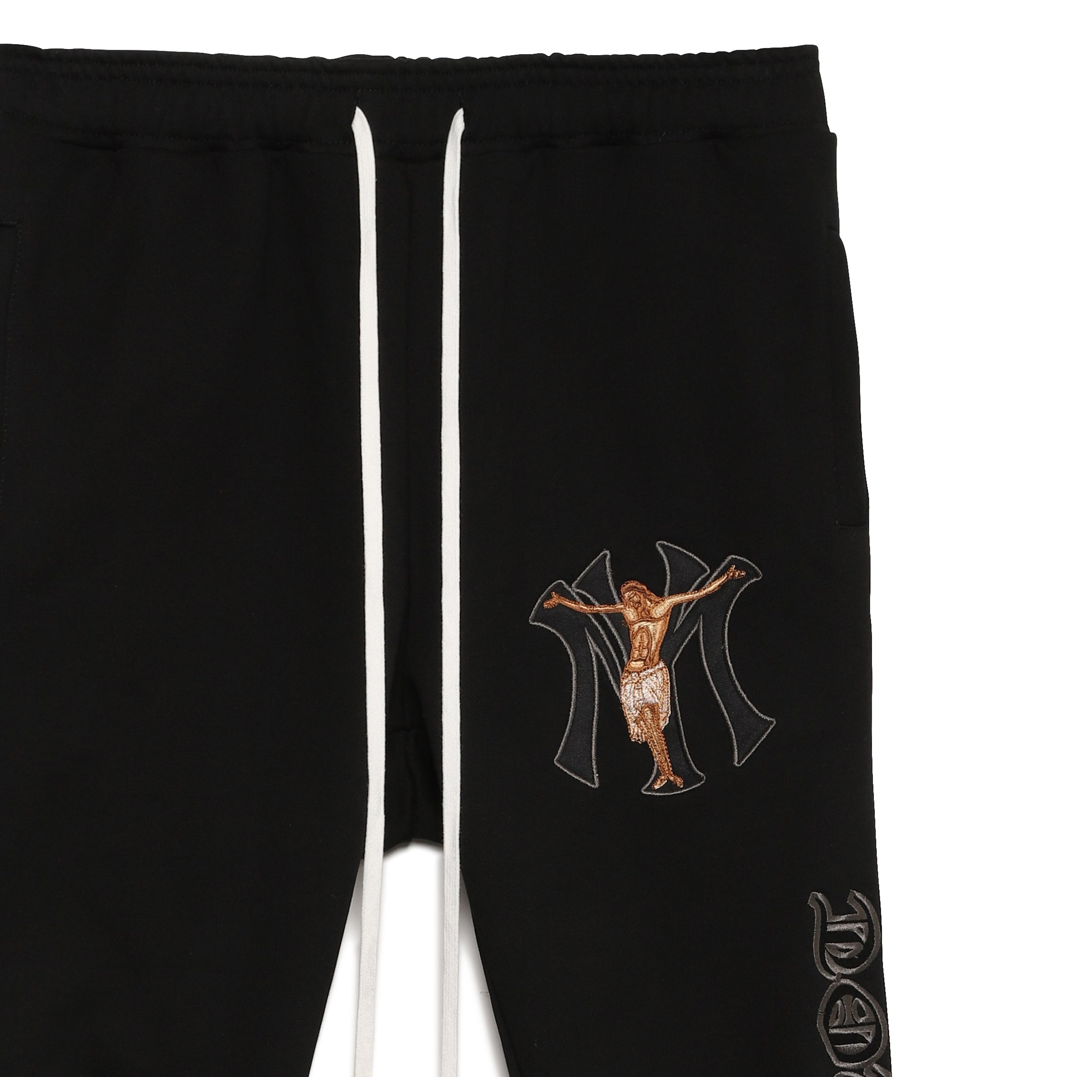 MAYO JESUS Embroidery Side Snap Lounge pants - BLACK