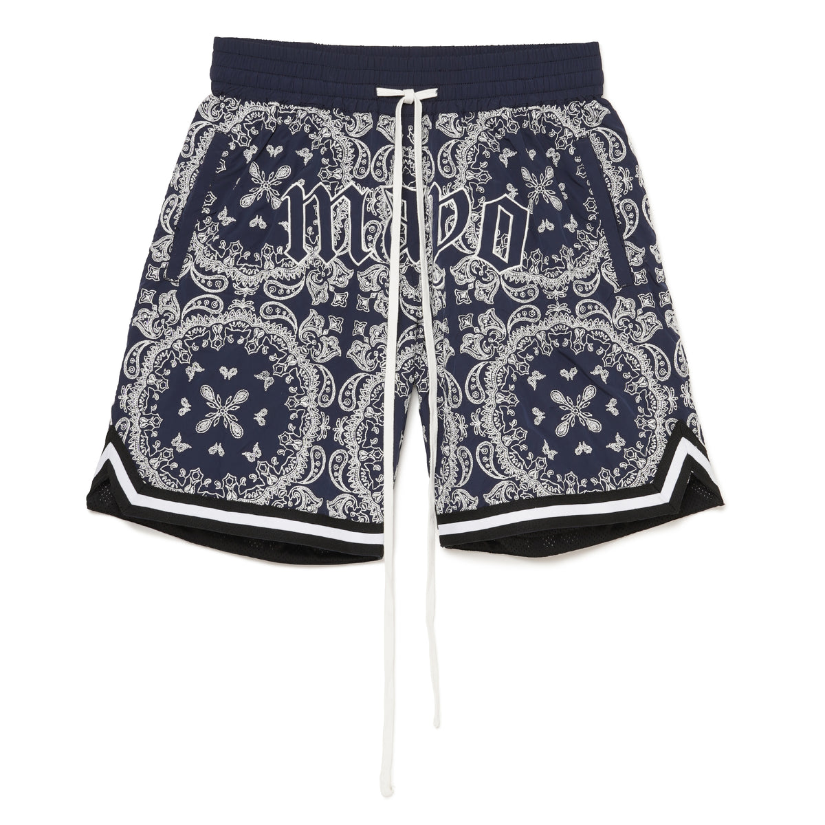 MAYO Paisley Embroidery Shorts - BLUE