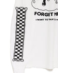 Checkered Flag Rip Long Sleeve Tee - WHITE