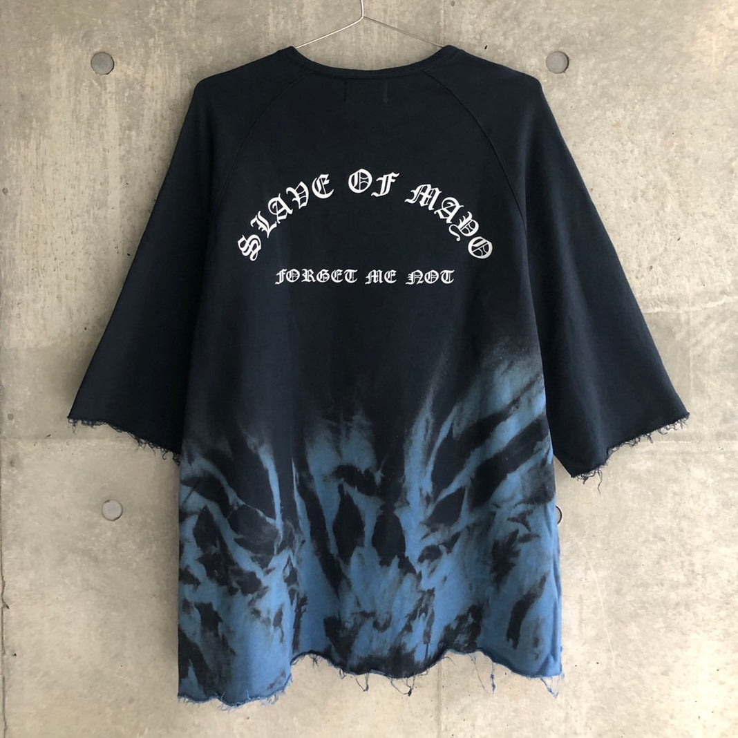 slave of mayo FELXX Panther fire raglan sweat cut sew - BLACK×BLUE