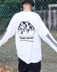 Checkered Flag Rip Long Sleeve Tee - WHITE