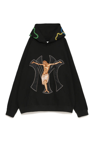 MAYO JESUS Embroidery Hoodie - BLACK