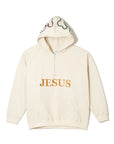 MAYO JESUS Embroidery Half zip Hoodie - OFF WHITE