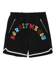 Forget Me Not Embroidery Sweat Shorts - BLACK