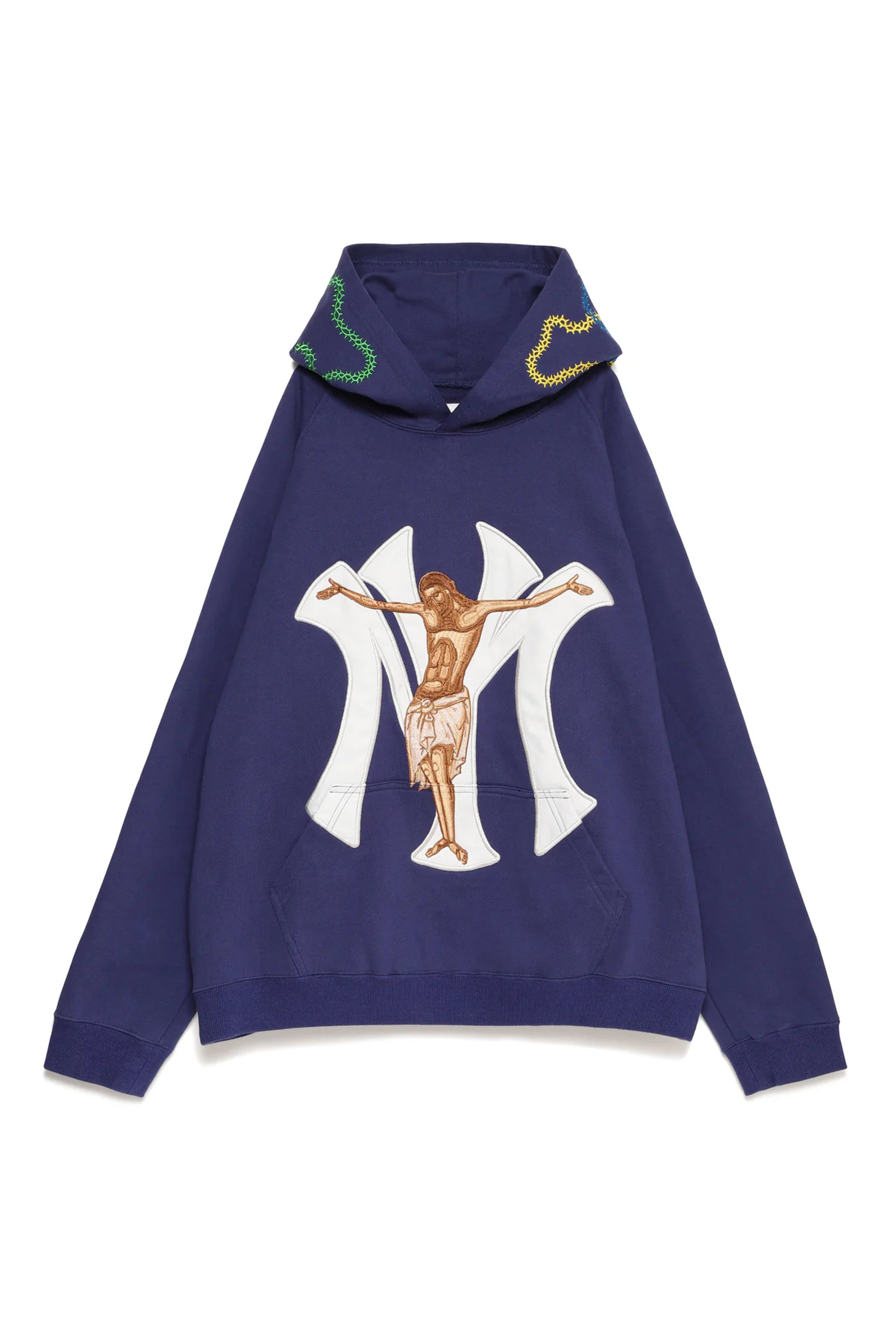 MAYO JESUS Embroidery Hoodie - NAVY