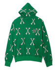 MAYO CROSS BONES Embroidery Hoodie - GREEN